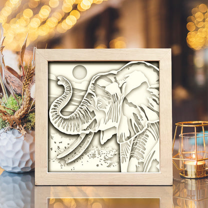 Elephant Portrait – 3D Lightbox SVG File for Cricut & Silhouette