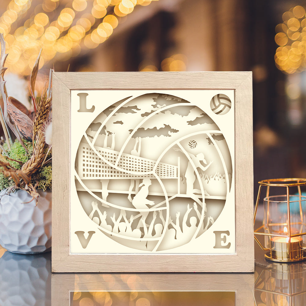 Volleyball – 3D Lightbox SVG File for Cricut & Silhouette