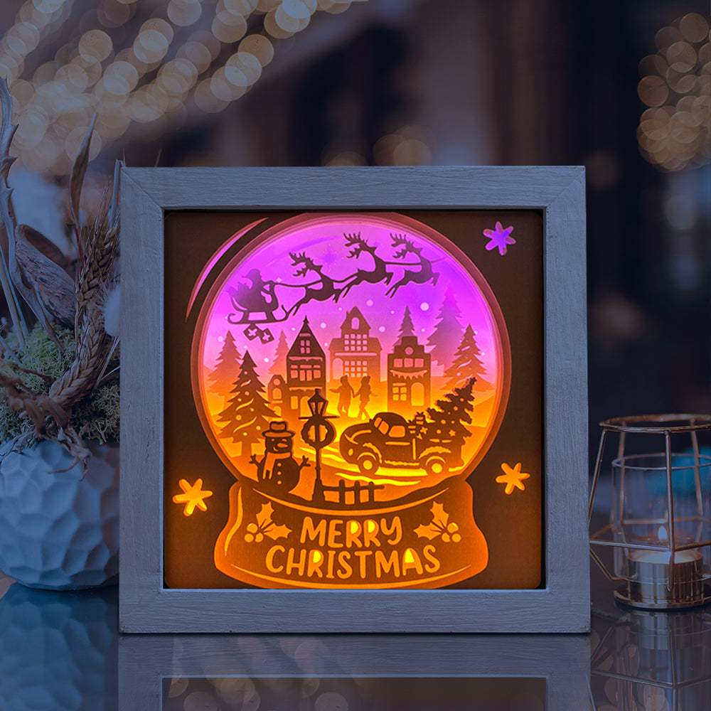 Christmas Snowball 1 – 3D Lightbox SVG File for Cricut & Silhouette