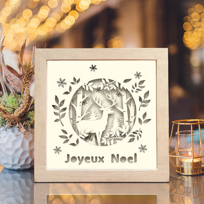Joyeux Noel Deer – 3D Lightbox SVG File for Cricut & Silhouette