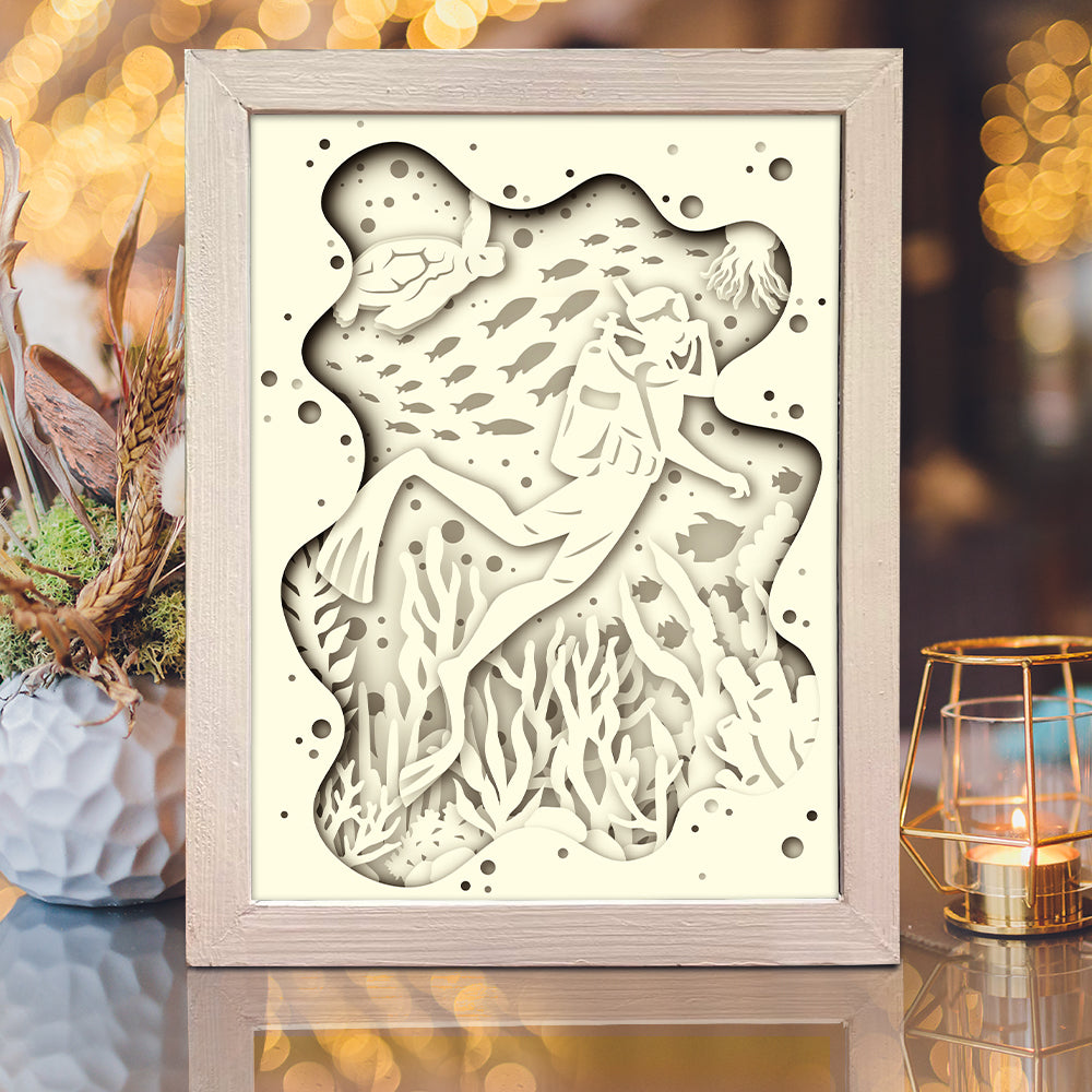 Diver – 3D Lightbox SVG File for Cricut & Silhouette