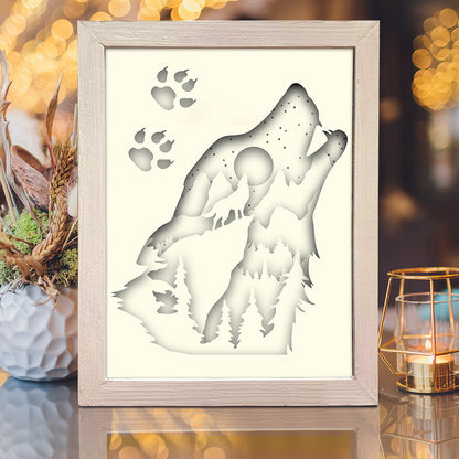 Wolf – 3D Lightbox SVG File for Cricut & Silhouette