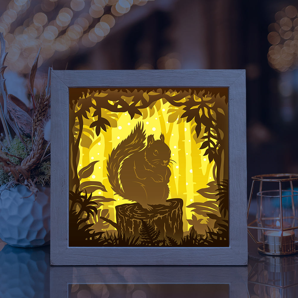 Squirrel – 3D Lightbox SVG File for Cricut & Silhouette