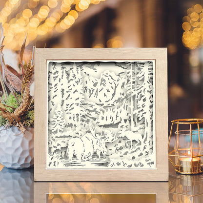 Moose Square – 3D Lightbox SVG File for Cricut & Silhouette