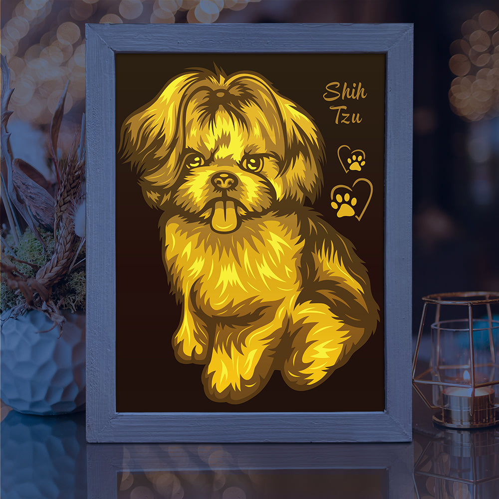 Shih Tzu – 3D Lightbox SVG File for Cricut & Silhouette