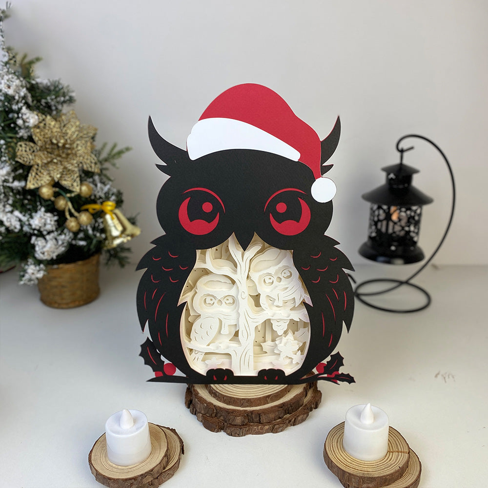 Christmas Owl – 3D Box SVG File for Cricut & Silhouette