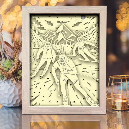 Skiing – 3D Lightbox SVG File for Cricut & Silhouette