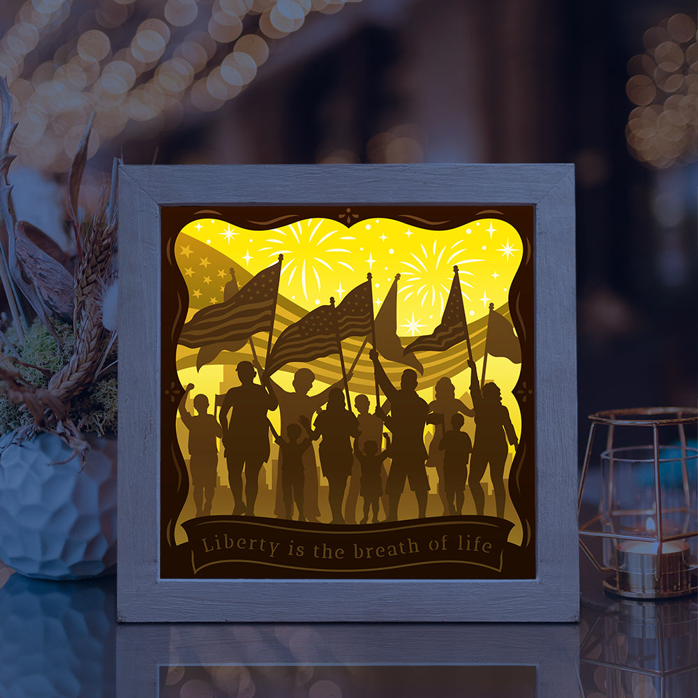 Happy 4th Of July 2 – 3D Lightbox SVG File for Cricut & Silhouette