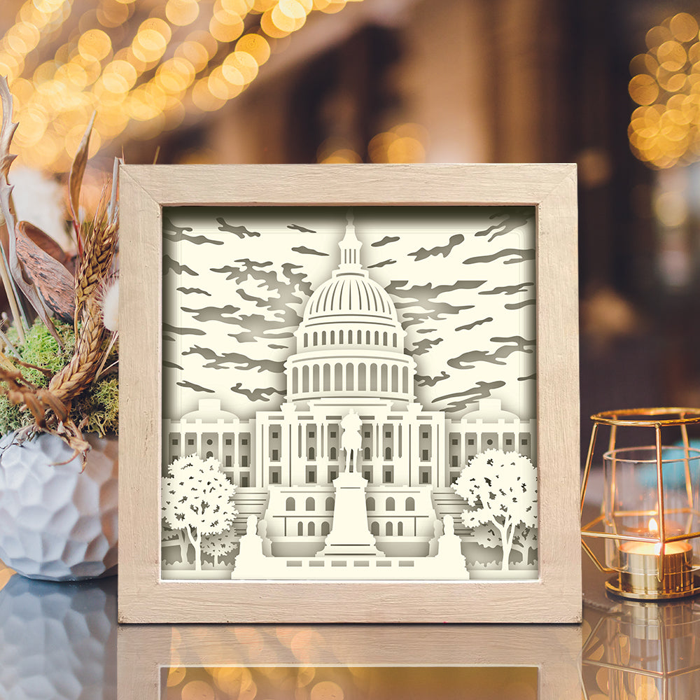 Washington DC – 3D Lightbox SVG File for Cricut & Silhouette