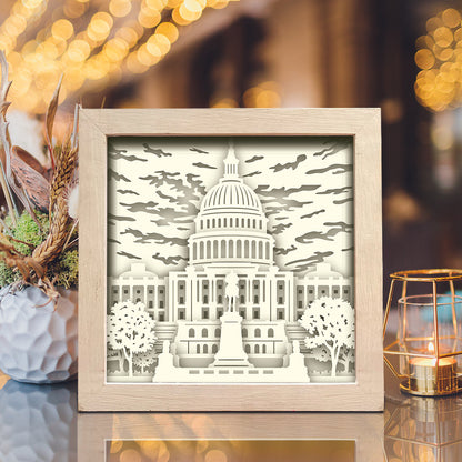 Washington DC – 3D Lightbox SVG File for Cricut & Silhouette