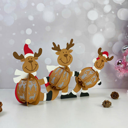 Reindeer 4 – 3D Lantern SVG File for Cricut & Silhouette
