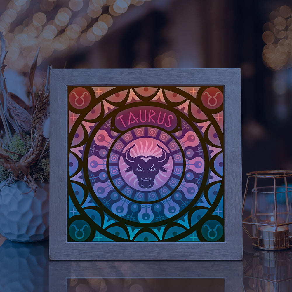 Taurus – 3D Lightbox SVG File for Cricut & Silhouette