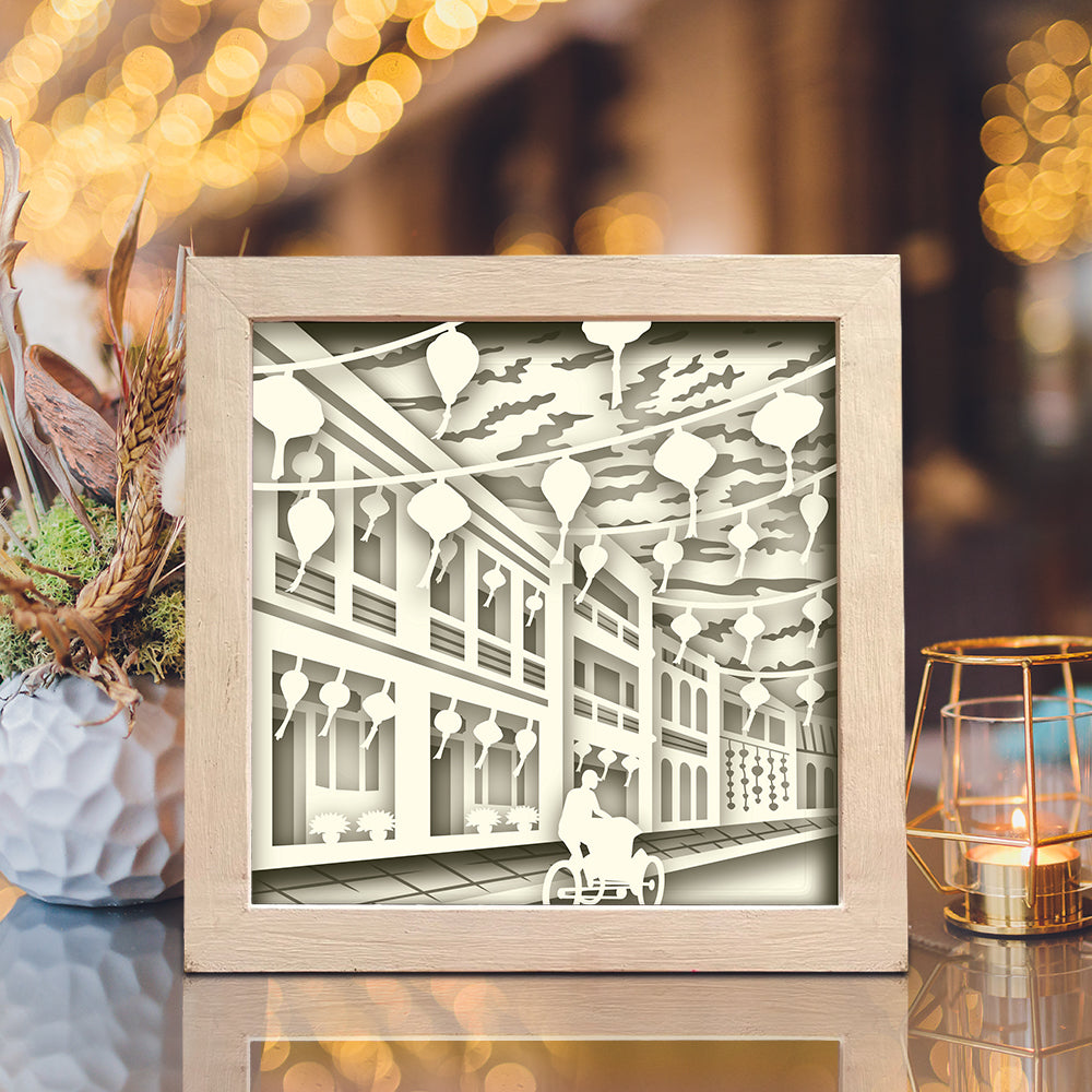 Hoi An Ancient Town – 3D Lightbox SVG File for Cricut & Silhouette