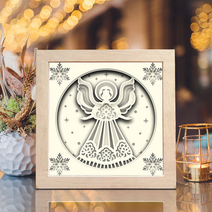 Snow Angel – 3D Christmas Paper Cut Shadow Box File - Cricut File - (8x8 inches) - VEKTOR KRAFT