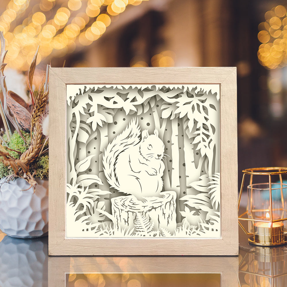 Squirrel – 3D Lightbox SVG File for Cricut & Silhouette