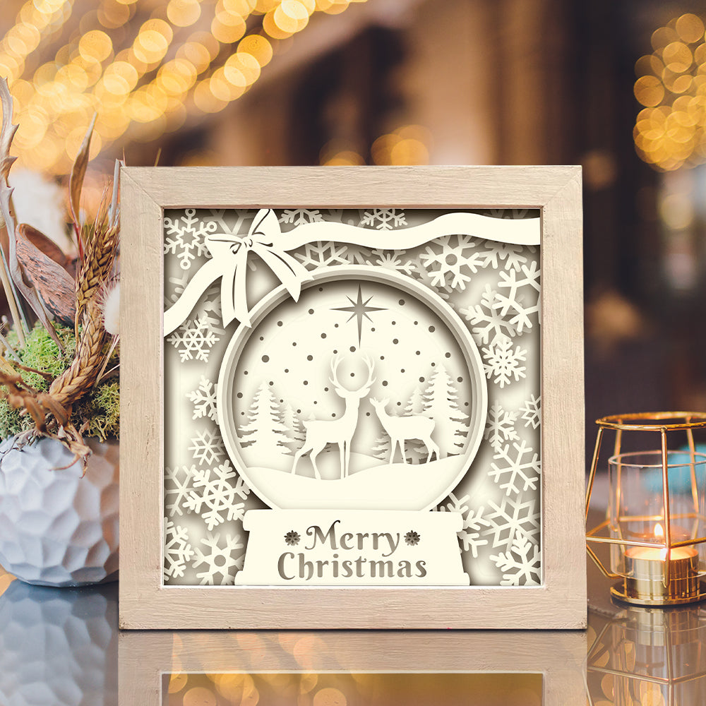 Joyeux Noel 15 Square – 3D Lightbox SVG File for Cricut & Silhouette
