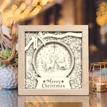 Joyeux Noel 15 Square – 3D Lightbox SVG File for Cricut & Silhouette