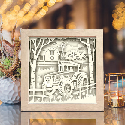 Tractor Square – 3D Lightbox SVG File for Cricut & Silhouette