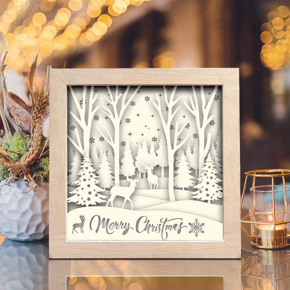 Merry Christmas 18 – 3D Lightbox SVG File for Cricut & Silhouette