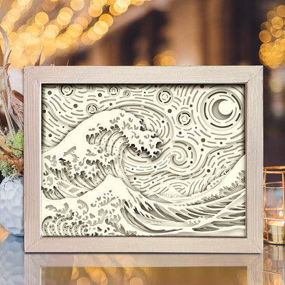 The Great Wave – 3D Lightbox SVG File for Cricut & Silhouette