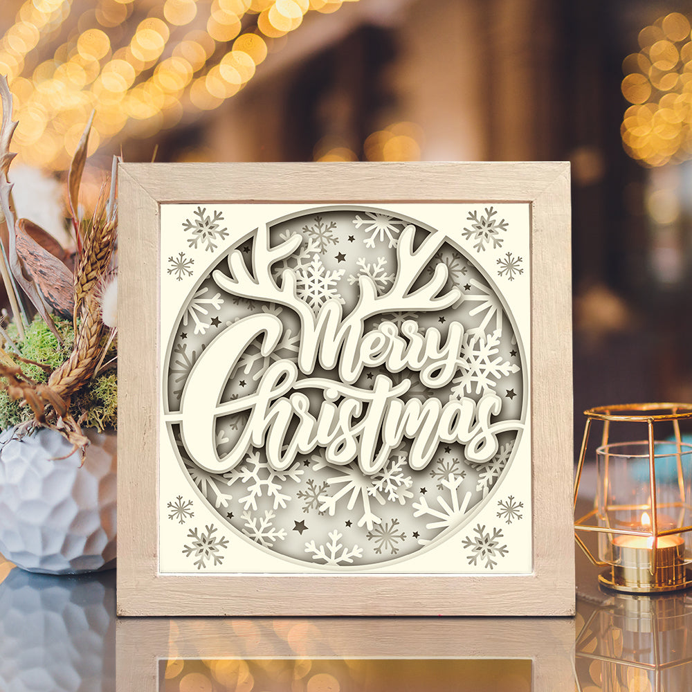 Merry Christmas 23 – 3D Lightbox SVG File for Cricut & Silhouette