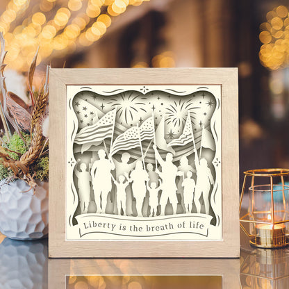 Happy 4th Of July 2 – 3D Lightbox SVG File for Cricut & Silhouette