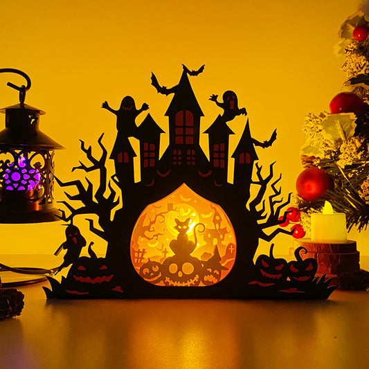 Cat Witch – 3D Haunted Castle Box  File - Cricut File - VEKTOR KRAFT