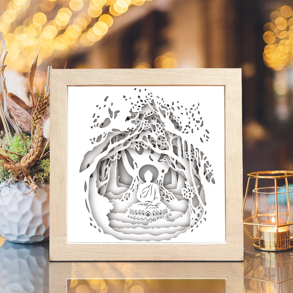 Buddha 1 Square – 3D Lightbox SVG File for Cricut & Silhouette