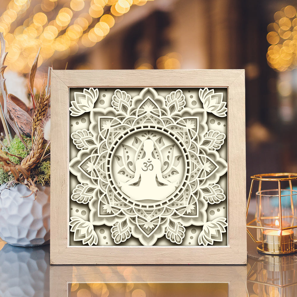 Yoga – 3D Lightbox SVG File for Cricut & Silhouette