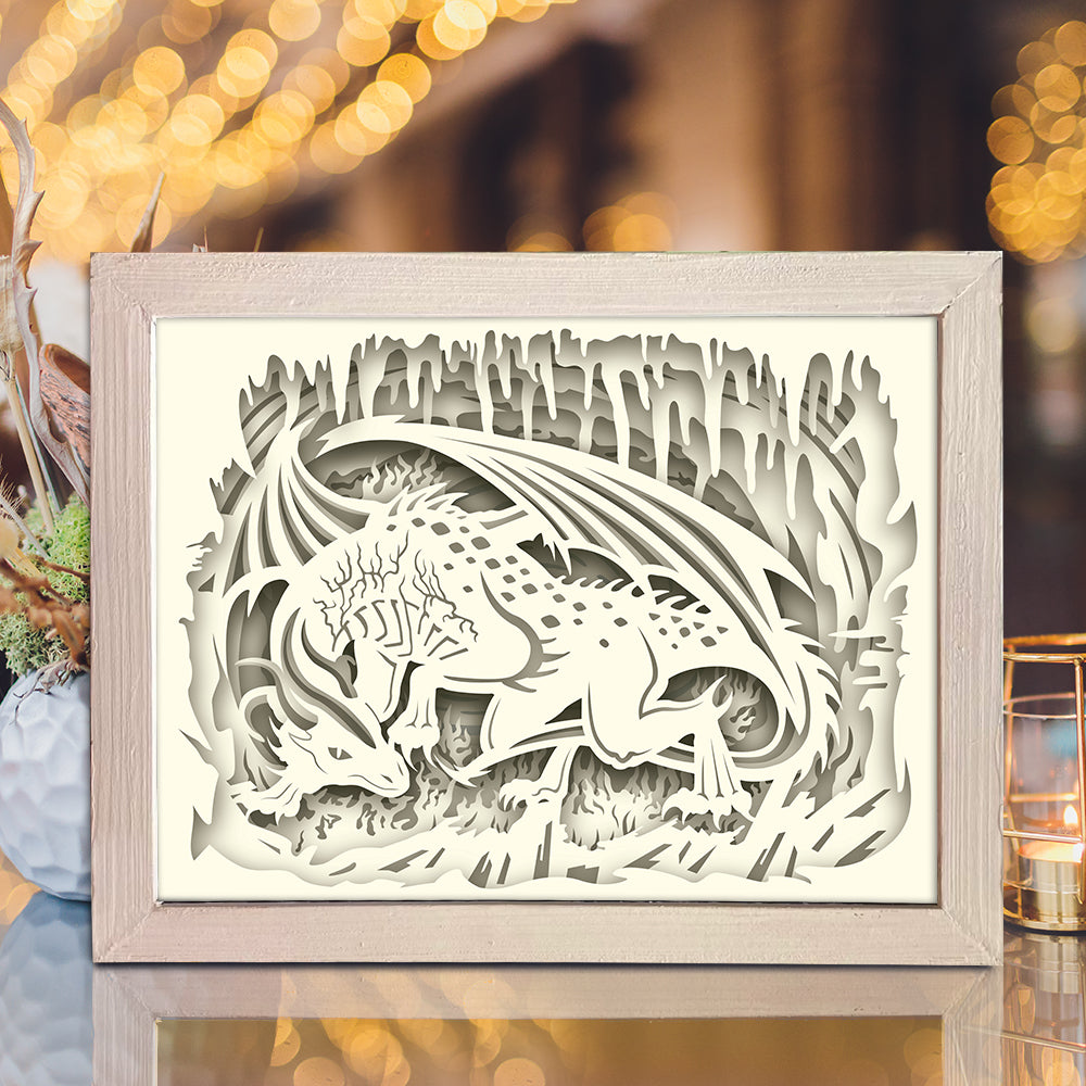 Dragon 3 – 3D Lightbox SVG File for Cricut & Silhouette