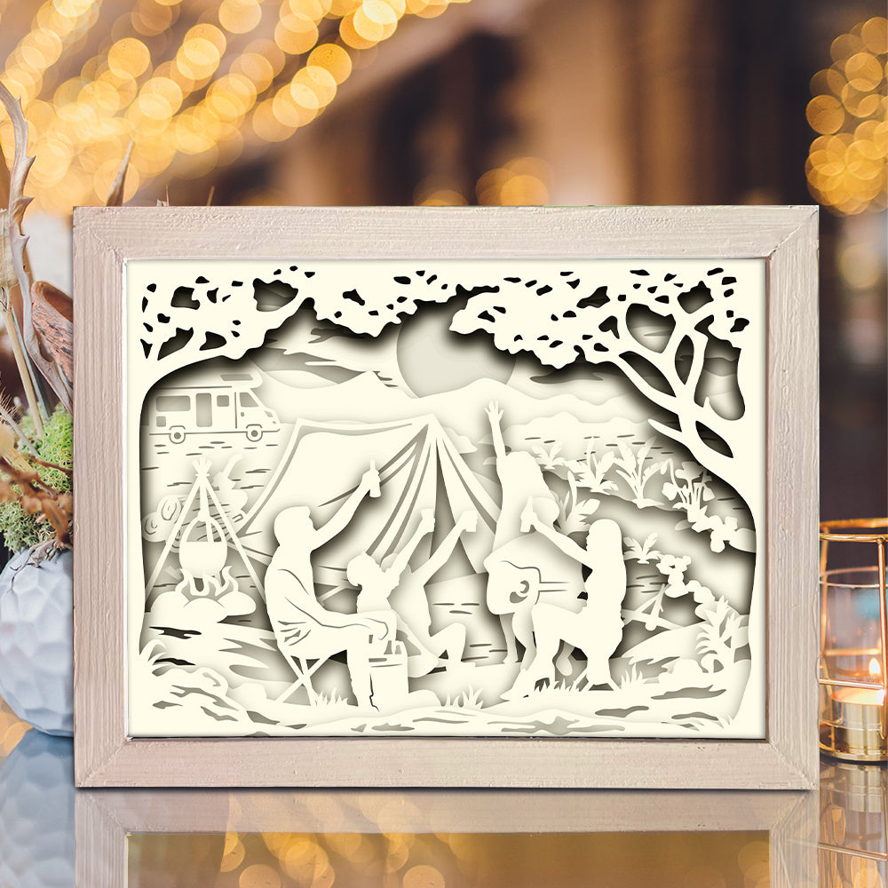 Camping 2 – 3D Lightbox SVG File for Cricut & Silhouette