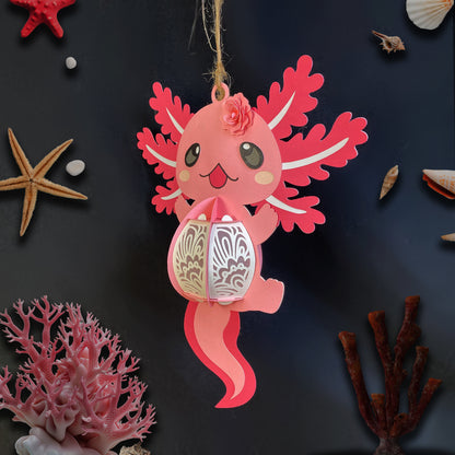 Pink Axolotl – 3D Lantern SVG File for Cricut & Silhouette