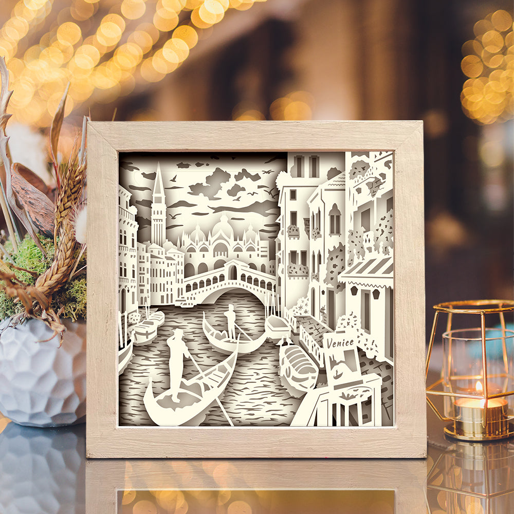 Venice Square – 3D Lightbox SVG File for Cricut & Silhouette