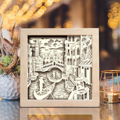 Venice Square – 3D Lightbox SVG File for Cricut & Silhouette