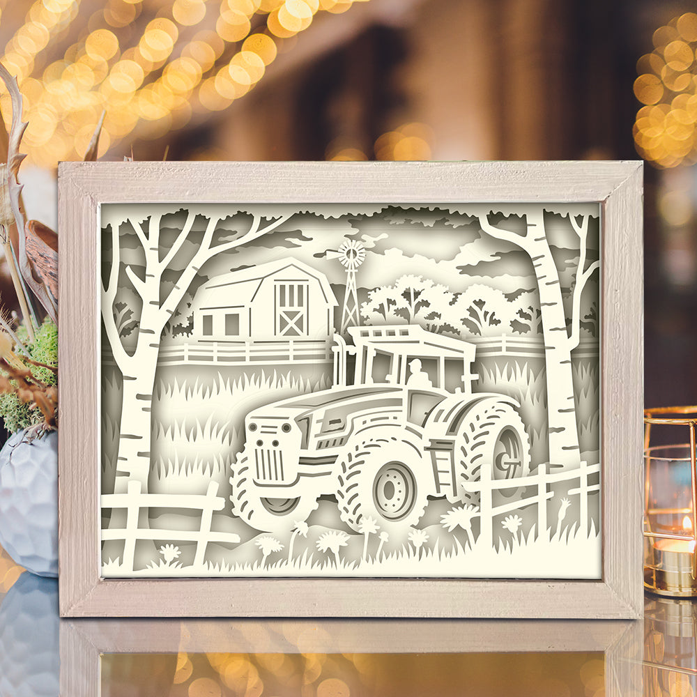 Tractor – 3D Lightbox SVG File for Cricut & Silhouette
