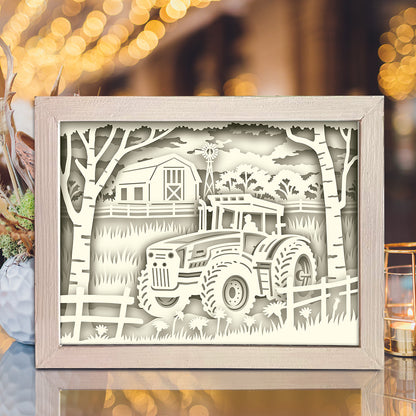 Tractor – 3D Lightbox SVG File for Cricut & Silhouette