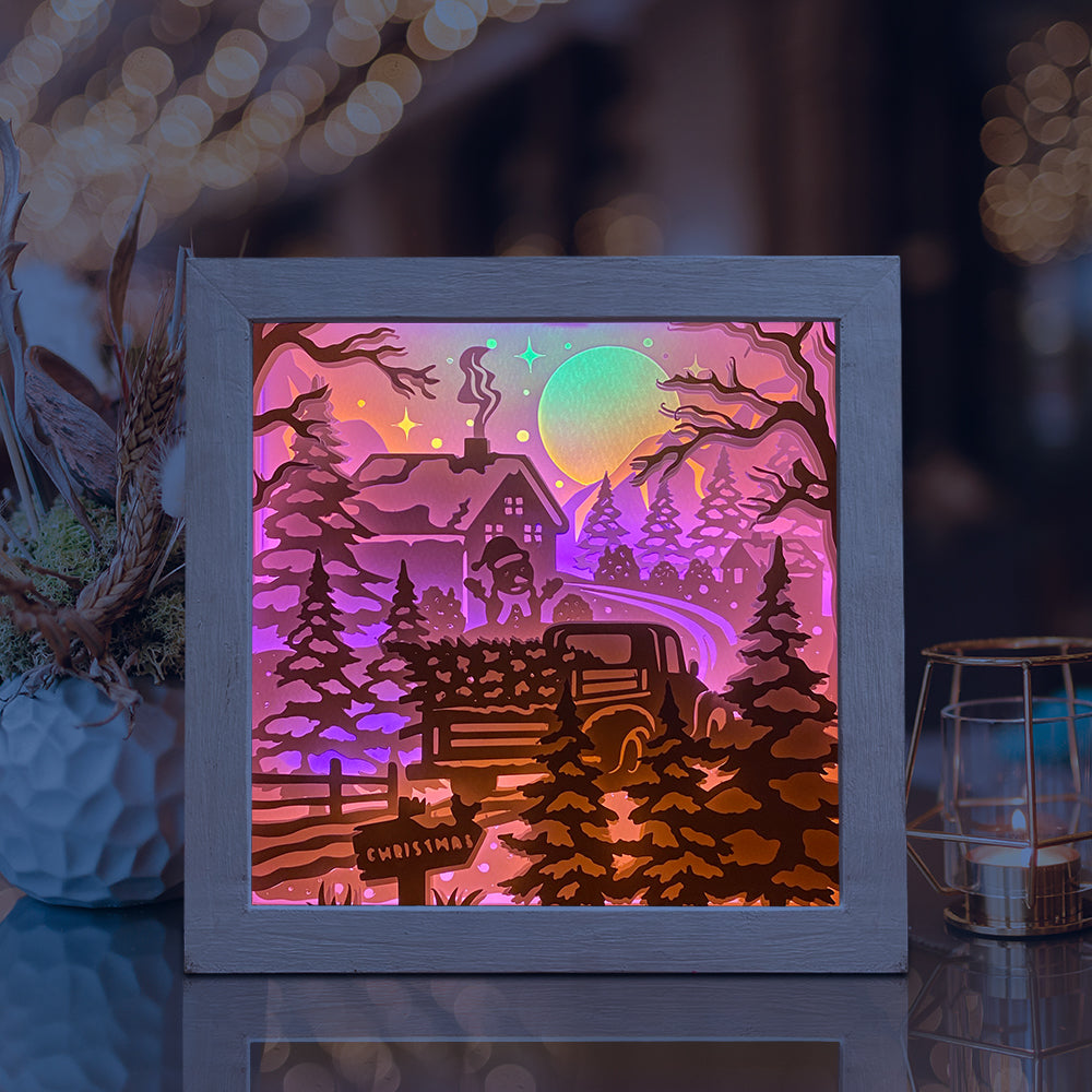 Merry Christmas 22 – 3D Lightbox SVG File for Cricut & Silhouette
