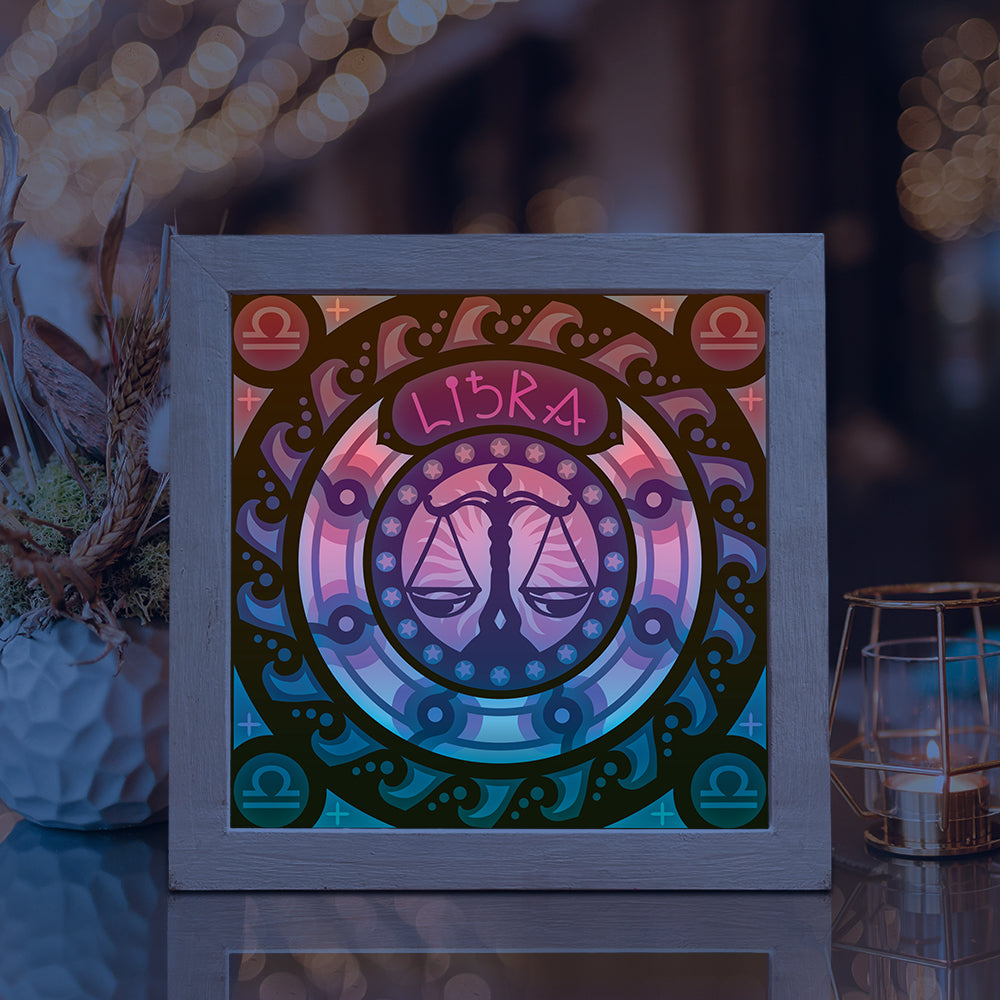 Libra – 3D Lightbox SVG File for Cricut & Silhouette