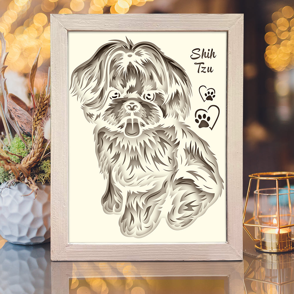 Shih Tzu – 3D Lightbox SVG File for Cricut & Silhouette