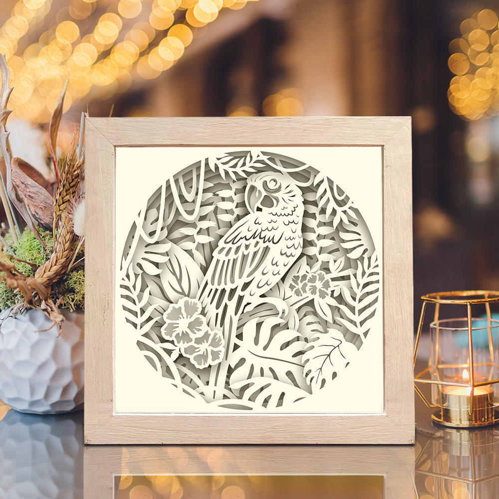 Parrot – 3D Lightbox SVG File for Cricut & Silhouette