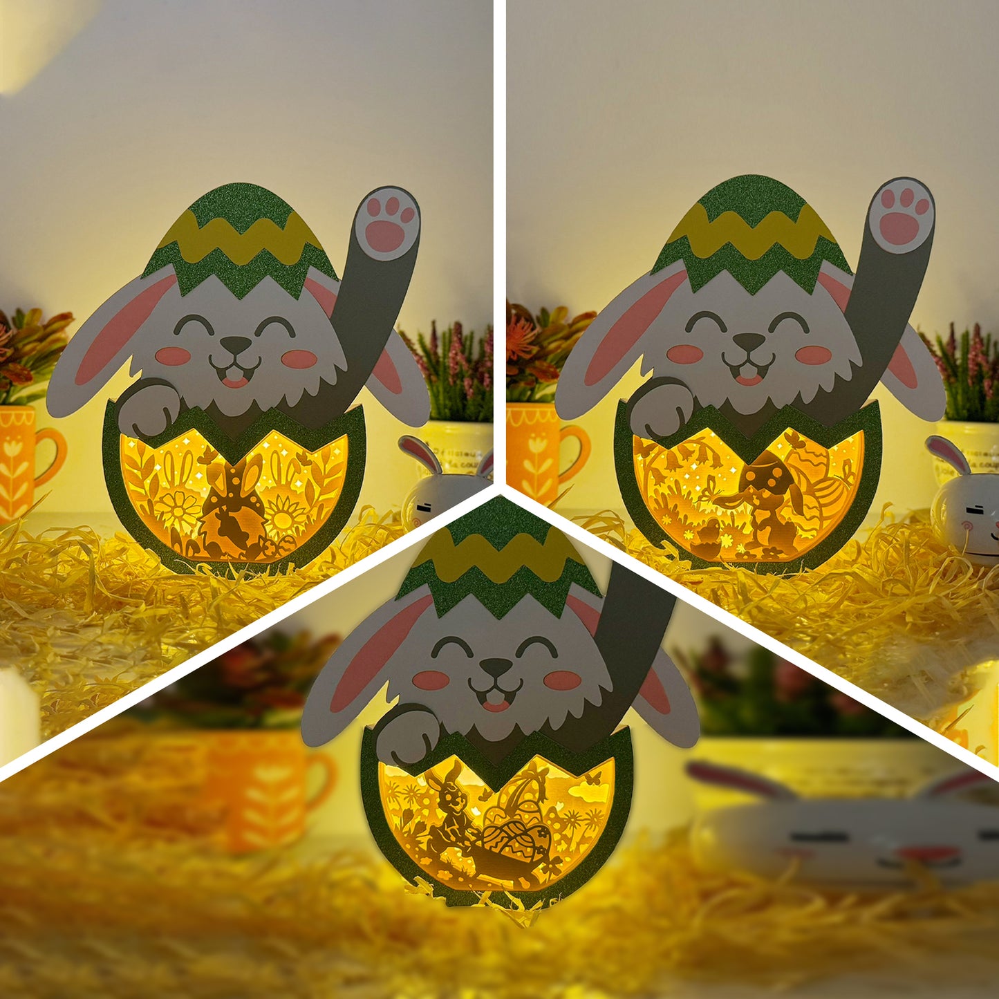 Pack 3 Easter Bunny – 3D Easter Egg Box File - Cricut File - VEKTOR KRAFT