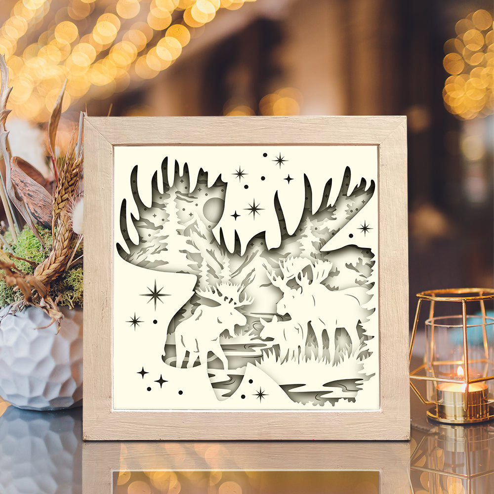 Moose 2 – 3D Lightbox SVG File for Cricut & Silhouette