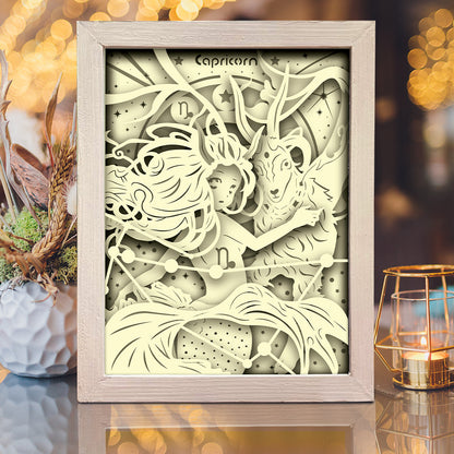 Zodiac Capricorn – 3D Lightbox SVG File for Cricut & Silhouette