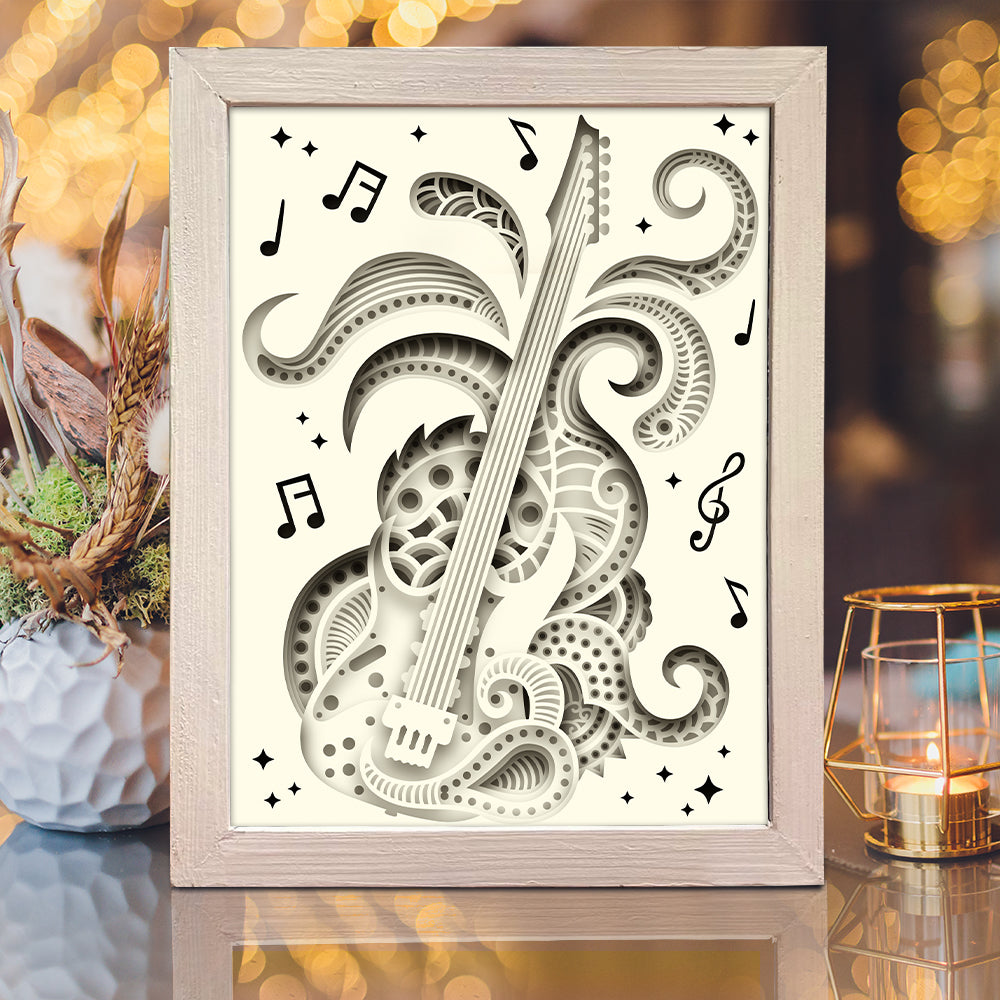 Electric Guitar – 3D Lightbox SVG File for Cricut & Silhouette