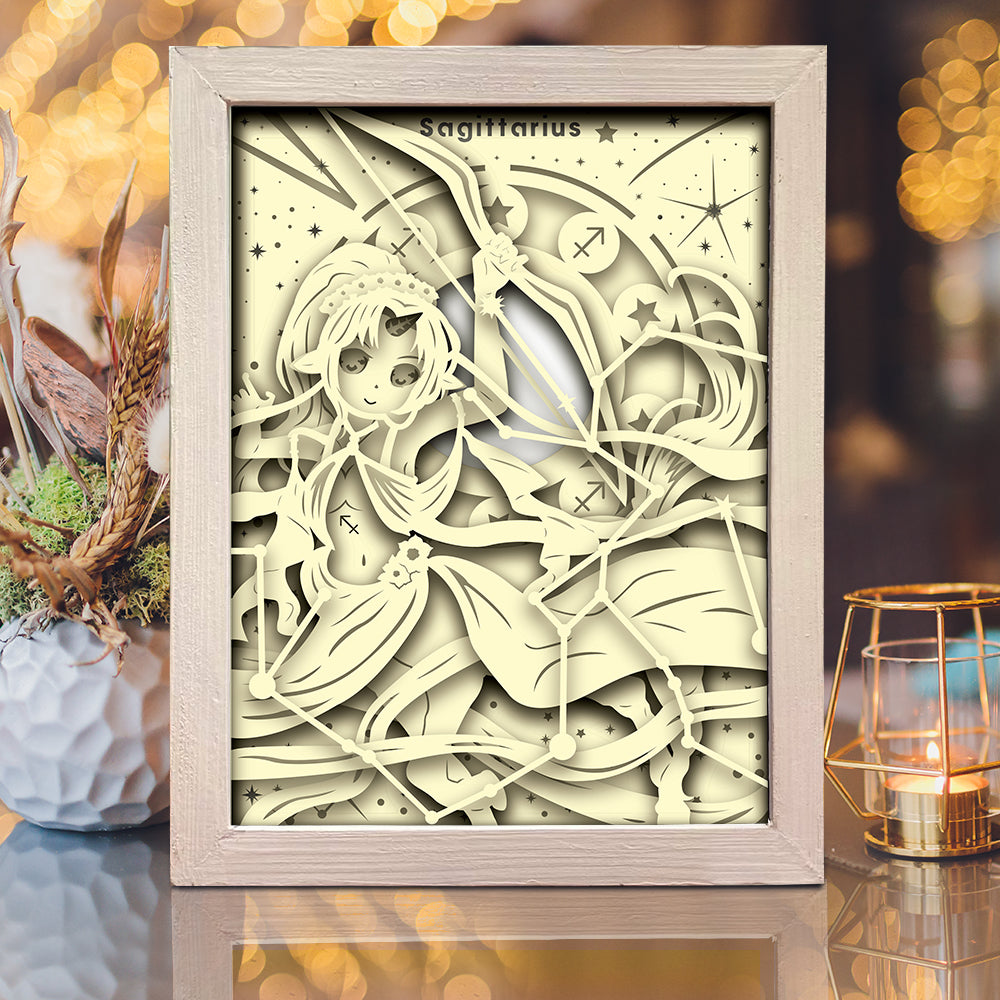 Zodiac Sagittarius – 3D Lightbox SVG File for Cricut & Silhouette