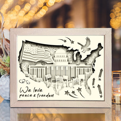 Happy 4th Of July 3 - 3D Special Occasions Papercut Lightbox File - Cricut File - VEKTOR KRAFT