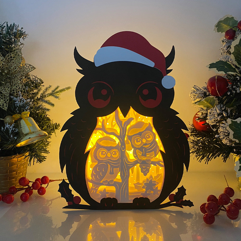 Christmas Owl – 3D Box SVG File for Cricut & Silhouette
