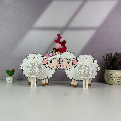 Sheep Couple – 3D Lantern SVG File for Cricut & Silhouette
