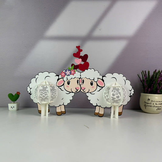 Sheep Couple - 3D Animal Lantern File  - Cricut File  - VEKTOR KRAFT