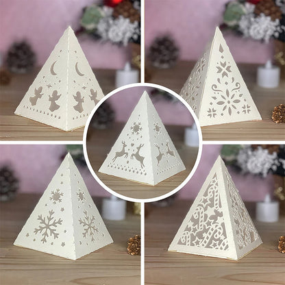 Pack 5 Christmas - 3D Pyramid Lantern File  - Cricut File  - VEKTOR KRAFT